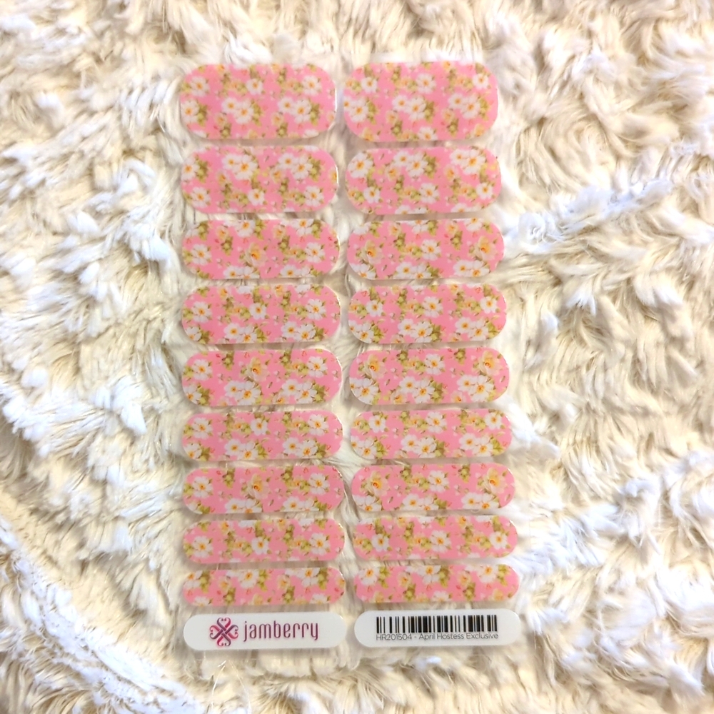Jamberry Pink Floral Nail Wrap